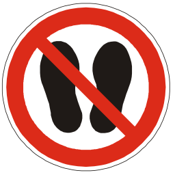 Download free red round pictogram foot prohibited human walk shoe icon